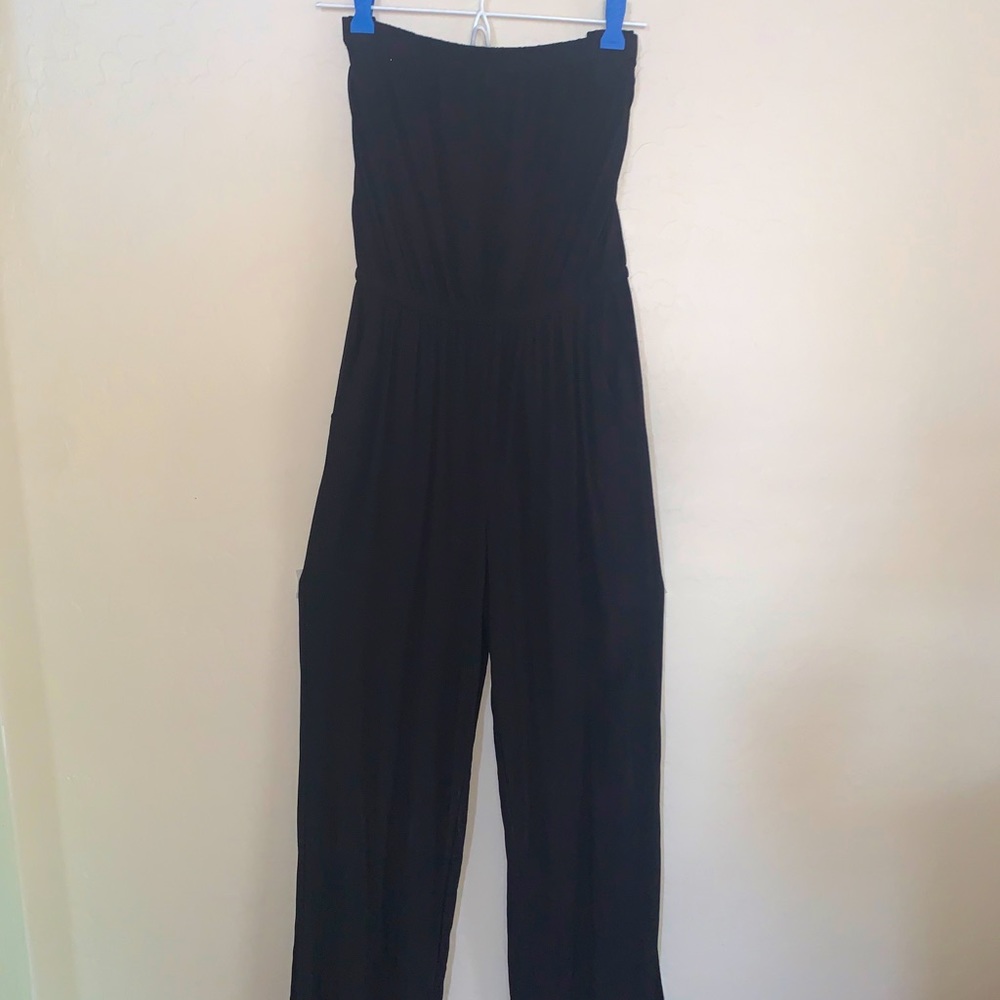 Strapless black jumpsuit